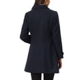 thumbnail image 4 of INSPIRE CHIC Manteau Trench Long d'Hiver Classique pour Femme à Simple Boutonnage avec Poches TG Bleu Foncé, 4 of 5