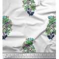thumbnail image 1 of Soimoi Polyester Crepe Fabric Leaves & Floral Block Fabric Prints by Yard 52 Inch Wide, 1 of 3