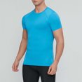 thumbnail image 2 of Justaucorps Blazer Extensible à Manches Courtes pour Homme, Haut Décontracté Mode, Couleur Unie, Séchage Rapide, pour Course, Mise en Forme, Gym, Entraînement, Plein Air, Vêtements d'Entraînement / IhhxPro, Bleu m, 2 of 9
