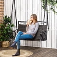 thumbnail image 2 of Outsunny 2-Person Wicker Porch Swing Hanging Swing Bench with Steel Chains, 2 of 10