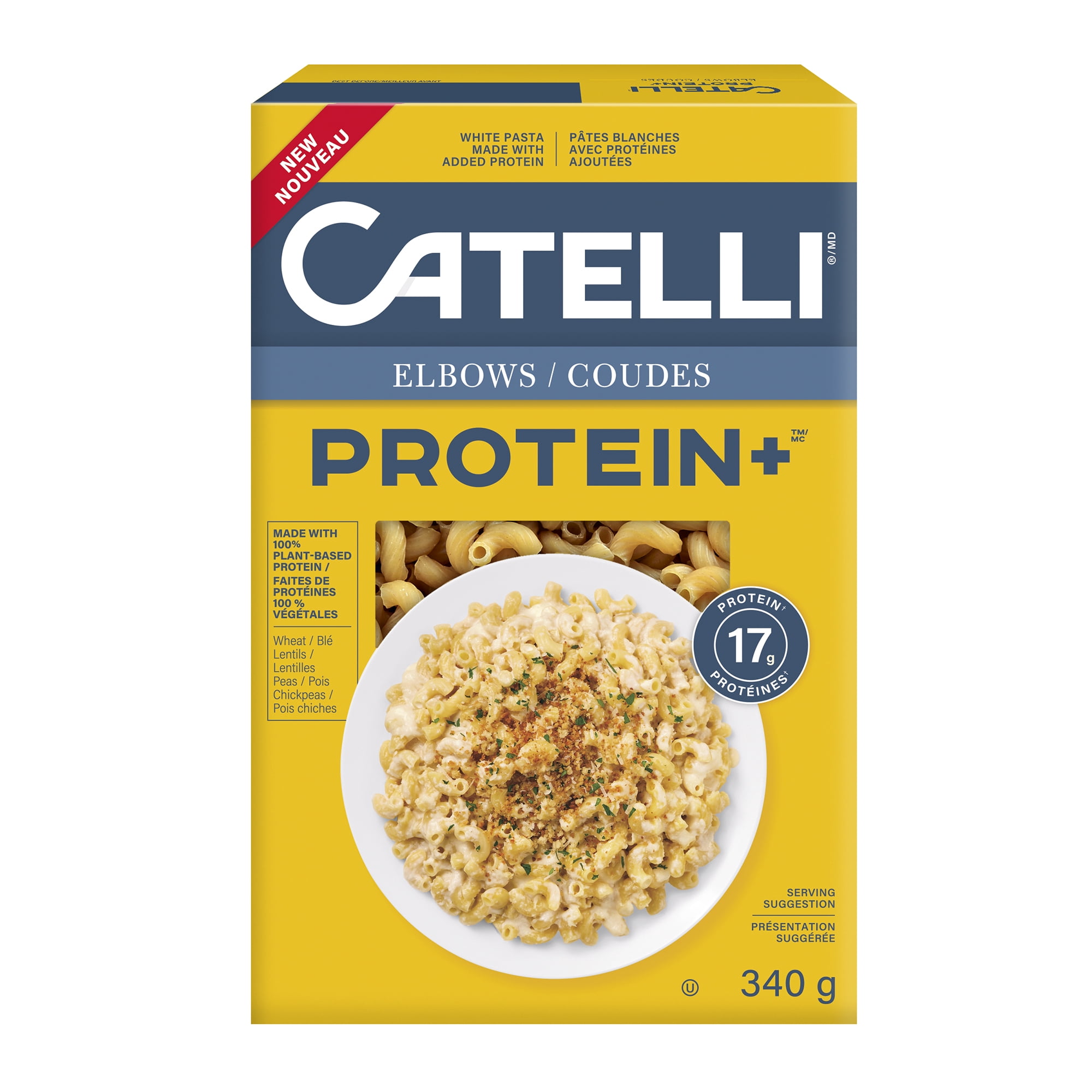 Pâtes Coudes Catelli® Protéines+™, riches en protéines, 340 g