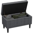 thumbnail image 1 of HOMCOM Ottomane de Rangement, Banc de Bout de Lit en Tissu de Lin, Gris, 1 of 10