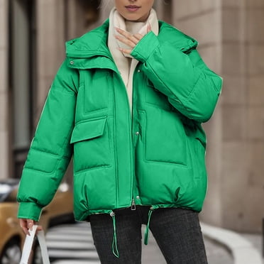 EGNMCR Manteau Long Matelassé pour Femmes, Manteaux d'Hiver Rembourrés à Manches Longues en Duvet, Parka à Capuche pour Femmes Veste d'Automne et d'Hiver à Manches Longues Chaude en Coton Manteau Pain pour Femmes
