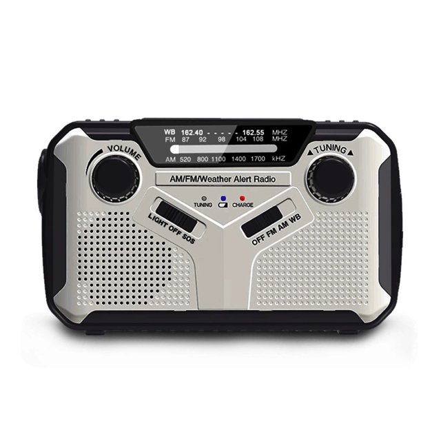 Yingyy Rechargeable AM/FM Portable Radio With Solar Charging Solar this multi-functional outdoor SOS Powered Hand Cranked Radio NOAA Dynamo