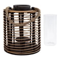 thumbnail image 2 of Truu Design, Cylindrical Rattan and Wooden Lantern, 2 of 4