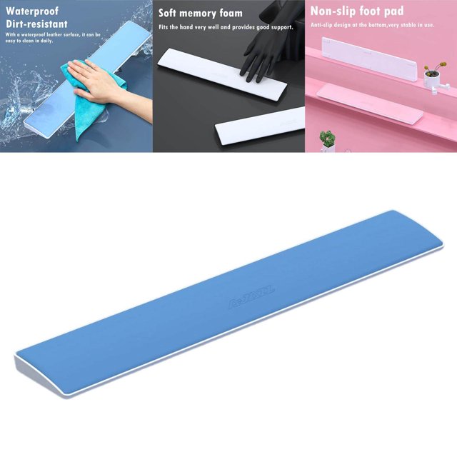 Xingzhi PU Keyboard Wrist Rest Pad Anti-Skid Cushion for Desktop Computer Home 104-Keys Blue