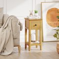 thumbnail image 4 of Gymax Nightstand 3-Tier Bedside Table w/ Open Storage Shelf & Narrow Side Table Natural, 4 of 9