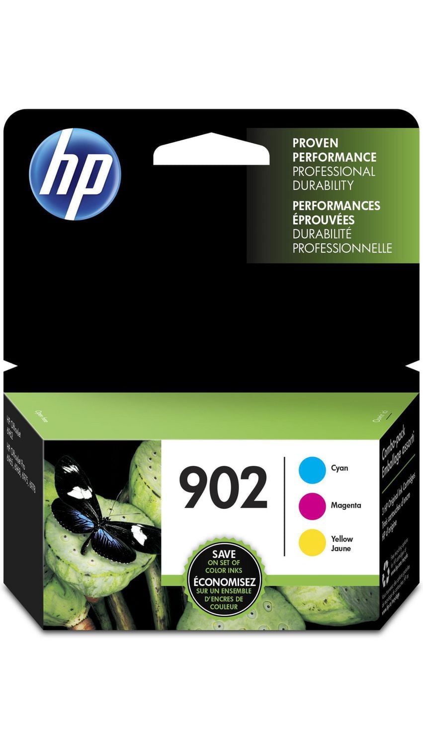 HP 902 Cyan, Magenta & Yellow Original Ink Cartridges, 3-Pack (T0A38AN)