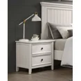 thumbnail image 2 of Classique Finition Blanche 5pc Set Très Grand Chambre Lit Chevets Commode Miroir Meubles en Bois, 2 of 7