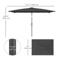 thumbnail image 3 of Outsunny Parasol de Patio Inclinable, Parasol de Jardin de Marché avec Manivelle, Gris Foncé, 3 of 10