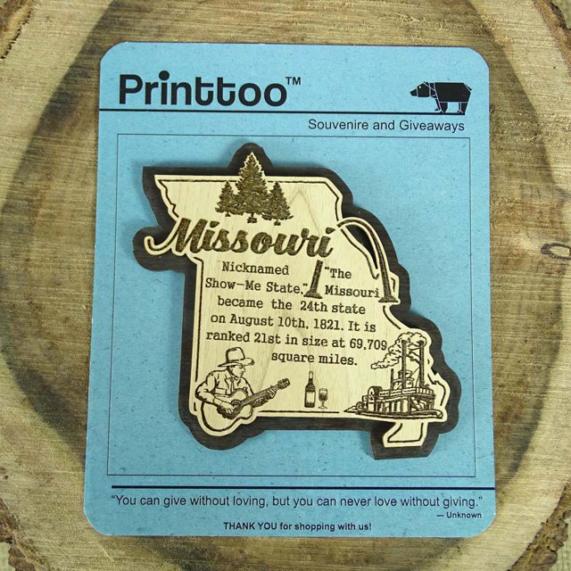 USA Missouri State Map Wooden Magnet Souvenir Fridge Magnet Gift