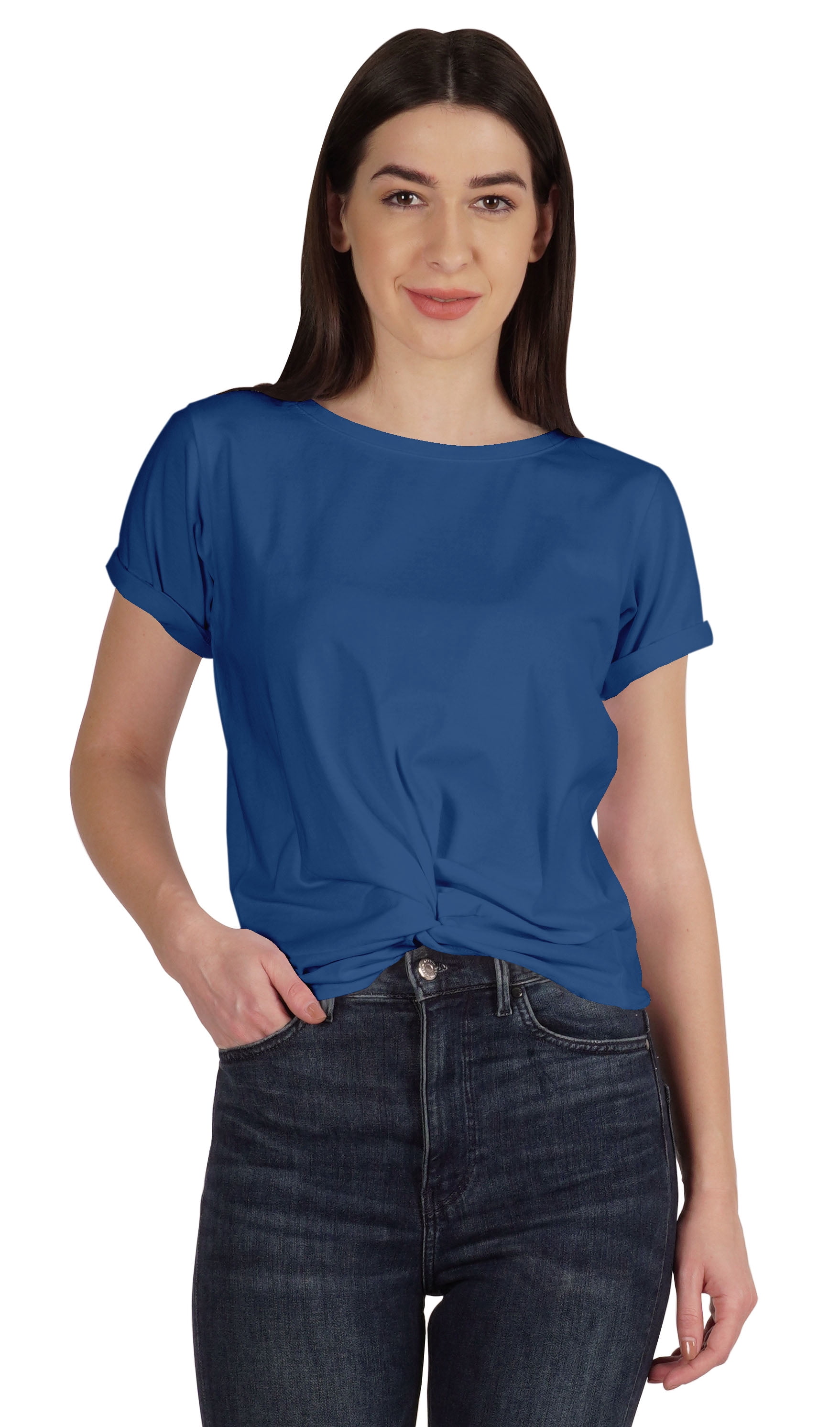 Inkmeso T-shirt Court d'Été à Nœud Torsadé à l'Avant pour Femmes à Manches Courtes