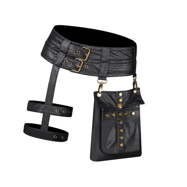 ziyahi Goth Rock Steampunk Punk Rivet Waist Leg Bag Hip Motorcycle Messenger Pack