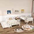 thumbnail image 4 of Costway Twin Over Full Bunk Bed with Trundle Ladder Safety Guardrails 3-in-1 Beds White, 4 of 10
