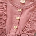 thumbnail image 5 of WUANDIXFA Robe Décontractée pour Filles à Manches Longues Enfants Tout-Petits Bébé Fille Robe en Velours Côtelé à Volants à Manches Longues Robe de Fête Automne et Printemps Rouge, 18-24 Mois, 5 of 5