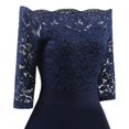 thumbnail image 3 of Ketyyh-chn99 Robes d'Été pour Femmes 2024 Robe de Mariée Longue Robe de Soirée Dos Nu Col en V Élégante Robe de Cocktail pour Fête Bleu Marine,P, 3 of 4