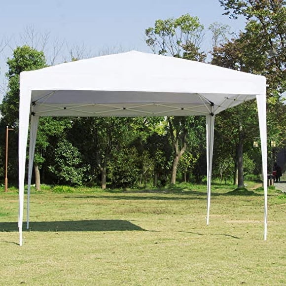 Easyzon Pop Up Patio EZ Canopy Tent Heavy Duty Gazebo Pavilion Outdoor Party Commercial Instant Tents Impact Canopies,10 x 10 FT (White)