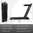 thumbnail image 2 of Gymax Tapis Roulant Motorisé Pliant pour Dessous de Bureau Tapis Roulant Électrique avec Appli Noir, 2 of 10