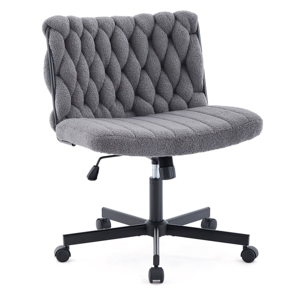 Modern Criss Cross Chair, Extra Wide Office Chair with Adjustable Height and 360° Swivel Casters, Ergonomic Swivel Cozy Desk Chair for Home