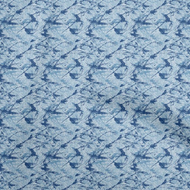 oneOone Rayonne Bleu Tissu Texture Matière de Robe Tissu Imprimé Tissu au Mètre 56 Pouces de Large