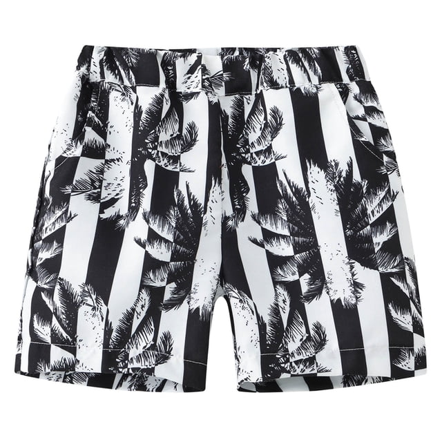 MIASHUI Maillots de Bain Garçon Shorts d'Été Légers de Plage Shorts de Natation,Noir,3-4 Ans
