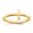 thumbnail image 1 of 925 Sterling Silver Yellow Gold Sideways Cross Ring Religious, 1 of 5