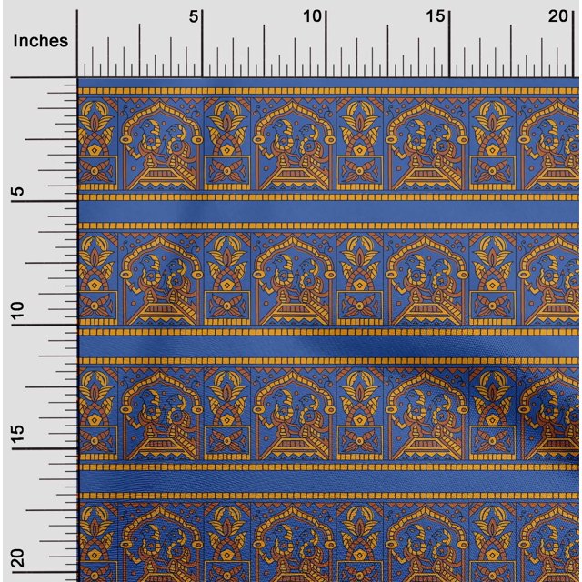 oneOone Georgette Viscose Fabric Ethnic Block Print Fabric By The Yard 42 Inch Wide