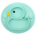 thumbnail image 1 of Silicone Divided Toddler Baby Plates - Portable Non Slip Suction Plates for Children Babies and Kids BPA Free Baby Dinner Plate，Green, 1 of 5
