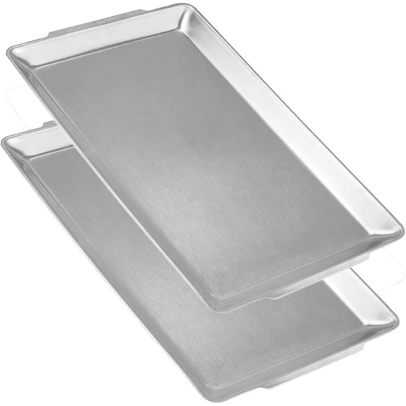 Grands Plateaux de Service Rectangulaires Dorés de 40 x 24 cm (15,8 x 9,5 Pouces), en Acier Inoxydable Robuste, Résistant aux Chocs et aux Rayures. Idéal pour la Nourriture, les Fruits, les Fêtes, les Mariages, Noël, Etc.