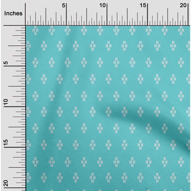 oneOone Cotton Cambric Fabric Plus Sign Kasuri Print Fabric By Yard 56 Inch Wide