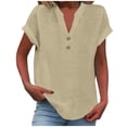 thumbnail image 1 of 2025 Women Spring Summer Clothing Camping Shirts for Women Solid Button Back Ruffled Scrub T Shirts for Women Trim Blouse Casual Short formal Shirts for Women Sleeve Blouse, 1 of 4