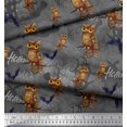 thumbnail image 3 of Soimoi Cotton Poplin Fabric Owl,Bat & Haunted House Halloween Printed Craft Fabric by the Yard 42 Inch Wide, 3 of 3