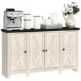 thumbnail image 1 of HOMCOM Buffet Bahut avec Tablettes Ajustables, Portes, Grain de Bois Blanc, 1 of 10