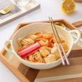 thumbnail image 2 of ruzhgo Matte Two Ear Salad Bowl Irregular Ceramic Serving Plate Simple Style Heat-resistant Air Fryer Food Container Tableware White, 2 of 9