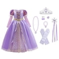 thumbnail image 1 of Robe Classique Raiponce Robe de Déguisement Robe Princesse à Manches Longues avec Accessoires, 1 of 6