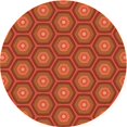 thumbnail image 1 of Ahgly Company Machine Washable Indoor Round Transitional Orange Red Orange Area Rugs, 5' Round, 1 of 7