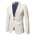 thumbnail image 1 of Mens Jacket Winter Mens Autumn And Winter Fashion Personality Solid Color Casual Suit Jacket, 1 of 3