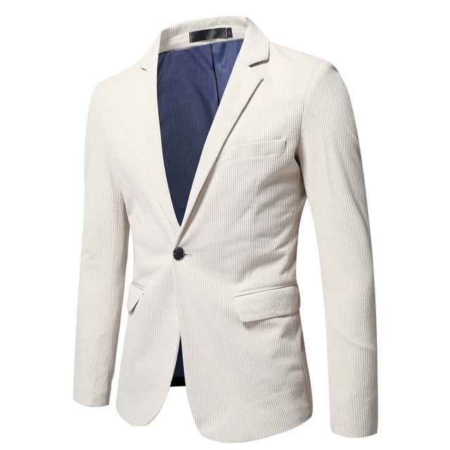 Mens Jacket Winter Mens Autumn And Winter Fashion Personality Solid Color Casual Suit Jacket