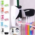 thumbnail image 1 of Sentmoon Tooth Brush Holder Toothbrush Holders Wall Mounted Toothpaste Squeezer Lazy Toothpaste Dispenser with Toothbrush, 1 of 7