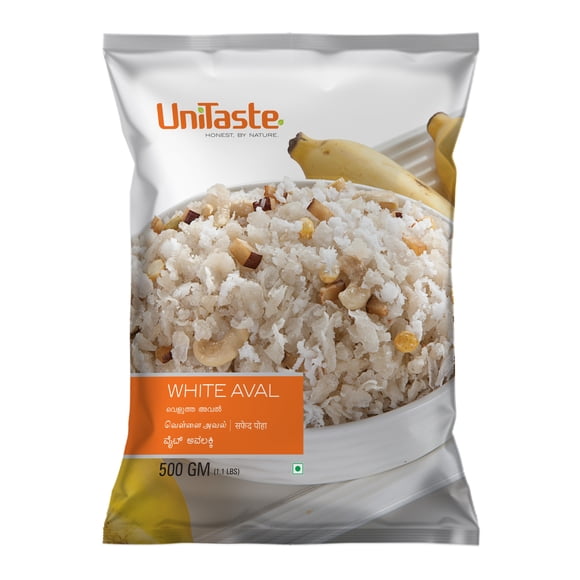 Unitaste White Poha / Aval 500g (17.6oz) – Flattened Rice for Traditional Recipes