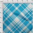 thumbnail image 3 of oneOone Cotton Jersey Turquoise Blue Fabric Check Sewing Craft Projects Fabric Prints By Yard 58 Inch Wide, 3 of 4
