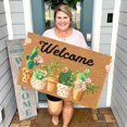 thumbnail image 2 of Front Door Rugs Indoor Entrance Coir Door Mats Cute Doormat Waterproof Summer Outdoor Rug Non Slip Doormat Easy to Clean Perfect for Indoor and Outdoor Use, 16x24 Inch Green Plant Pattern, 2 of 6