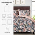 thumbnail image 3 of Mainstays All in One Lightweight Quilt Set and Sheet Set -7 Piece, Full, Grey Floral, 3 of 14