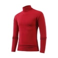 thumbnail image 3 of yardsong Compression Thermal Mock Neck Base Layer for Men - Fall Winter Warm Long Sleeve Solid Pullover Top Wine,XL, 3 of 5