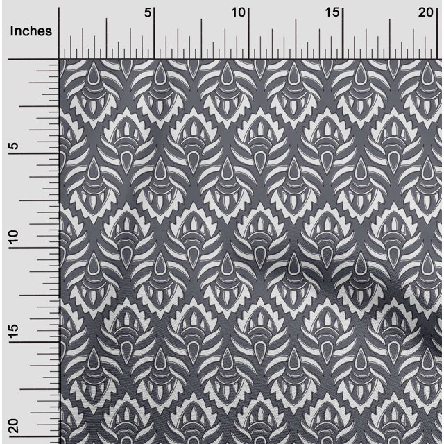 oneOone Cotton Poplin Fabric Floral Block Print Fabric BTY 42 Inch Wide