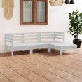 thumbnail image 1 of vidaXL 4 Piece Garden Lounge Set Solid Pinewood White, 1 of 5