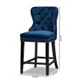 thumbnail image 3 of Baxton Studio Ensemble de Tabourets en Bois Bleu Rembourré et Finition Brune 2 Pcs, 3 of 9