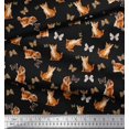 thumbnail image 2 of Soimoi Black Cotton Poplin Fabric Insect & Cat Animal Print Sewing Fabric BTY 56 Inch Wide, 2 of 3