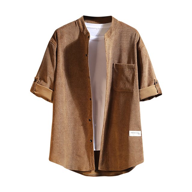 Weiqiqre T-Shirt Décontracté pour Hommes à Manches Courtes, Couleur Unie, Col Ras du Cou à Boutons, Mode Automne, Hauts Style de Rue pour l'Été