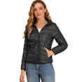 thumbnail image 1 of INSPIRE CHIC Women's Hooded Packable Thickened Zip Down Short Puffer Coat, 1 of 6